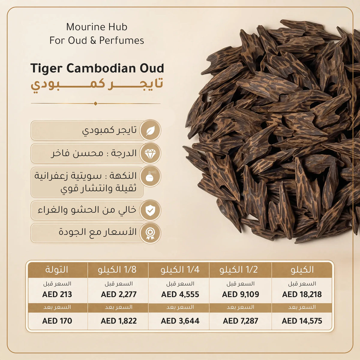 Tiger Cambodian Oud (عود تايجر كمبودي )