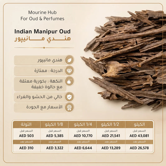 Indian Manipur Oud (عود هندي مانيبور )